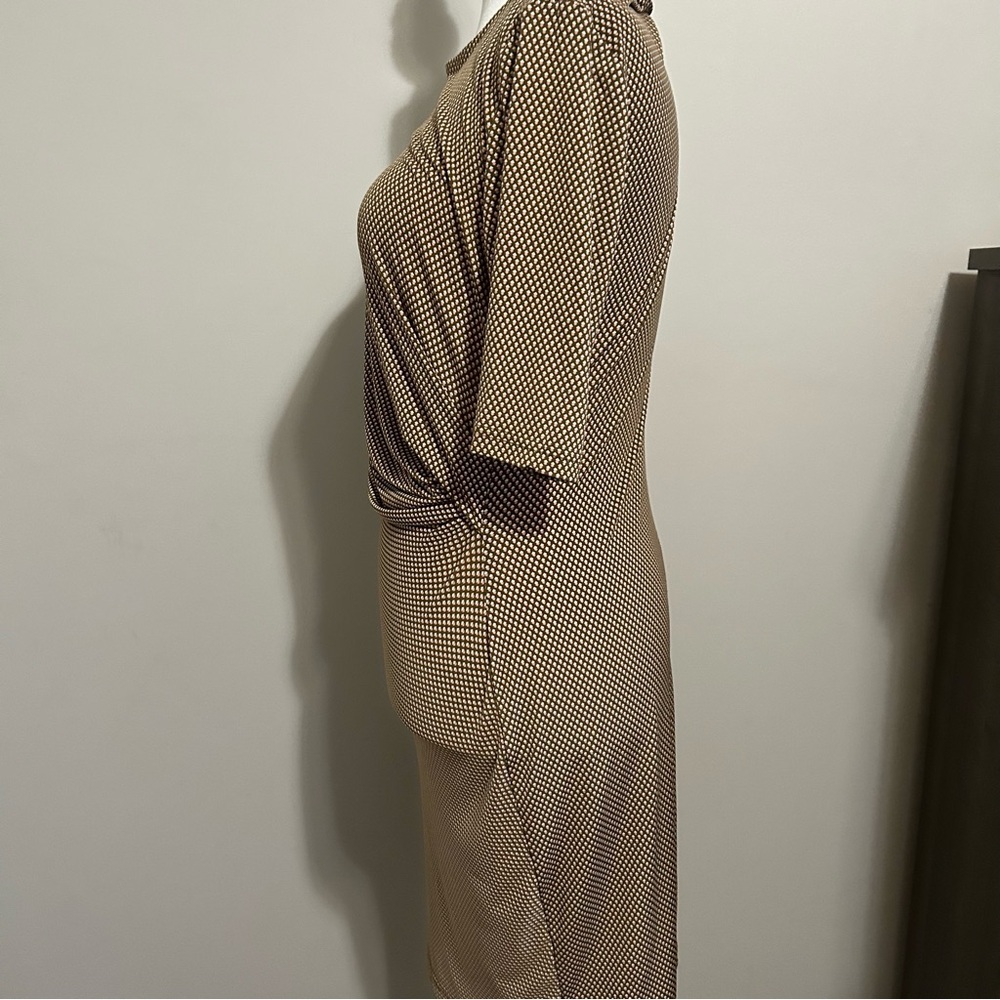Banana Republic Tan Patterned Midi Dress New With Tags - Picture 2 of 5
